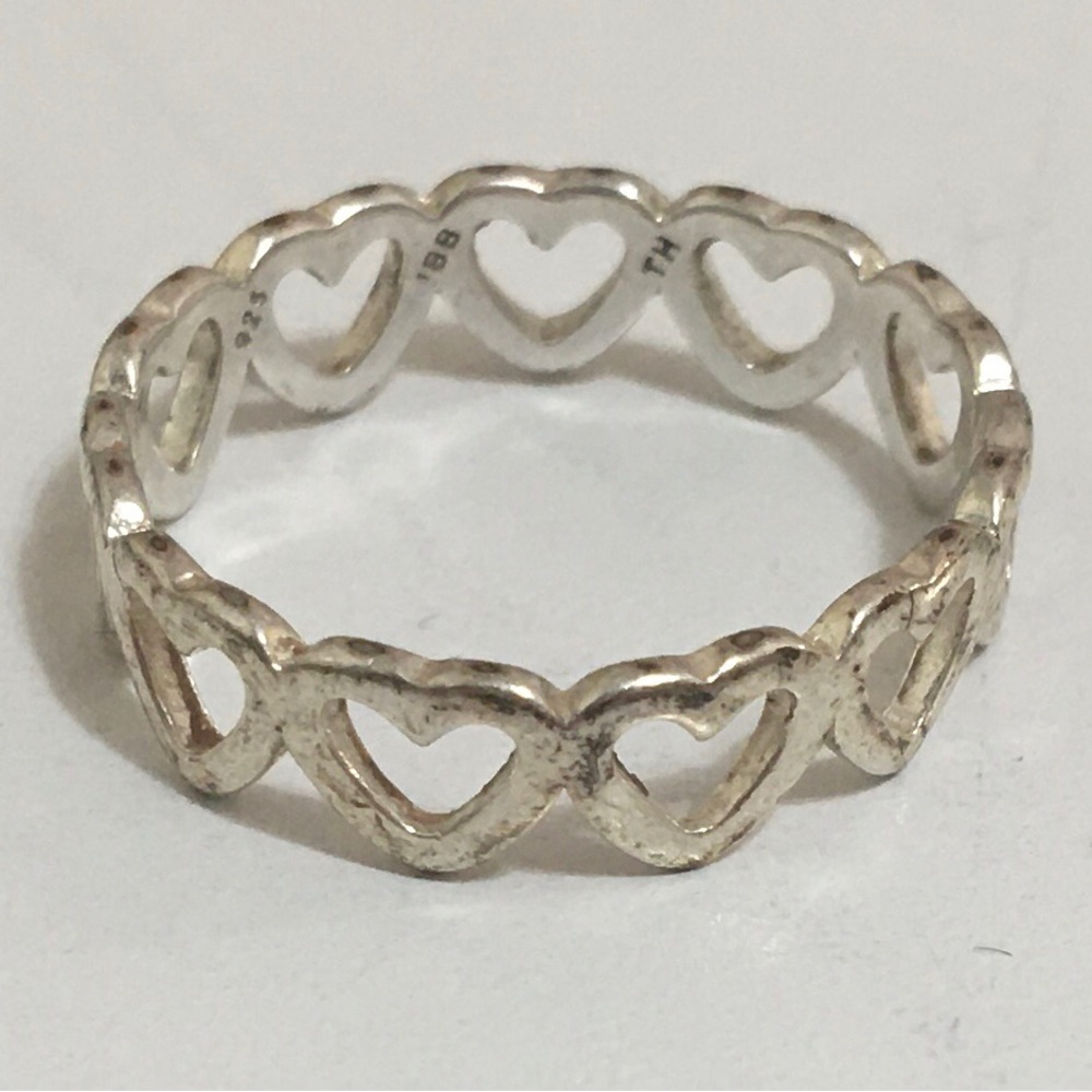 925 Solid Sterling Silver Tiny Hearts All Around … - image 1